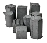 Various shapes of premium coconut charcoal briquettes from Cocobriq displayed for shisha and BBQ