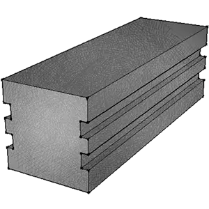 Illustration of Cuboid - H coconut charcoal briquette from Cocobriq