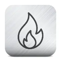 650°C burning Temperature icon representing pure coconut charcoal briquettes from Cocobriq